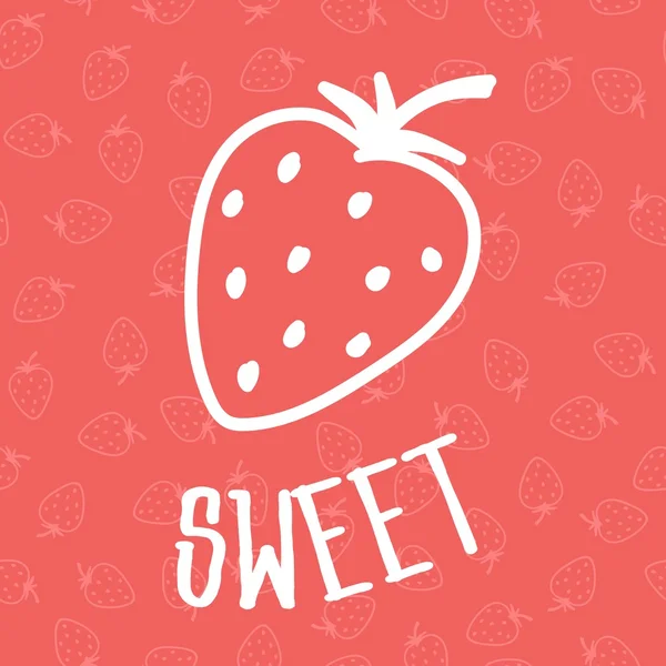 hand drawn seamless strawberry pattern.
