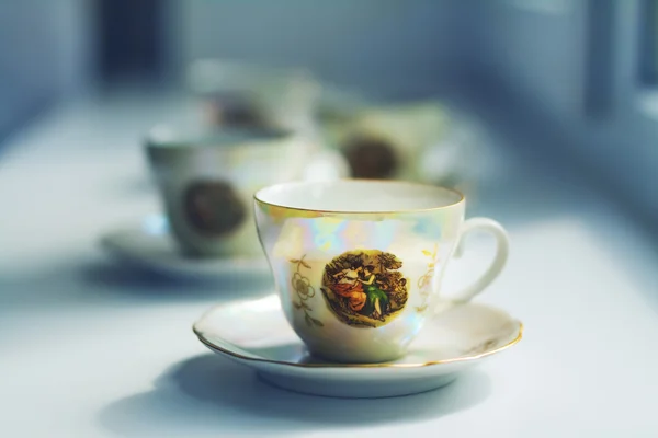 Tea in an antique porcelain cup