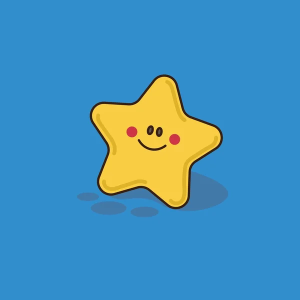 Yellow starfish with smile — Stock Vector