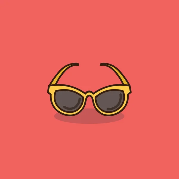 Yellow sunglasses flat icon — Stock Vector