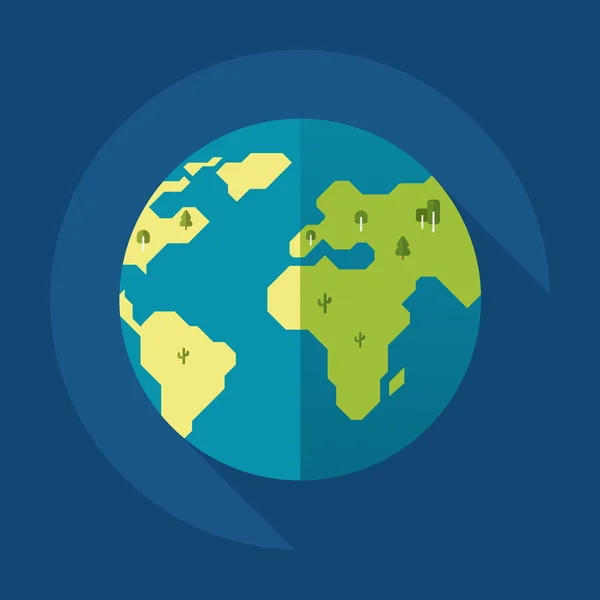 Küre Dünya simgesi. Düz stil