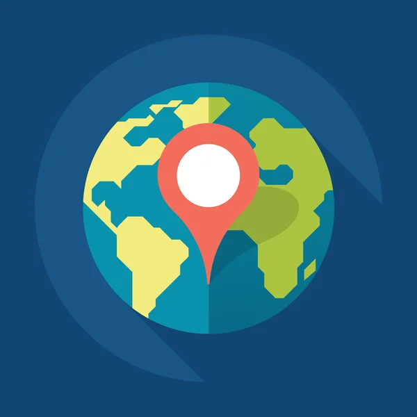 PIN düz tasarım stili modern simgesi, işaretçi vektör simge göster