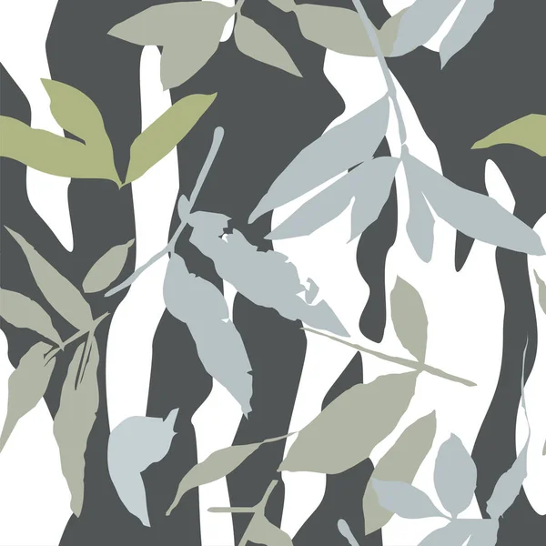 Abstraktes nahtloses Muster mit Blättern. Vektordatei — Stockvektor