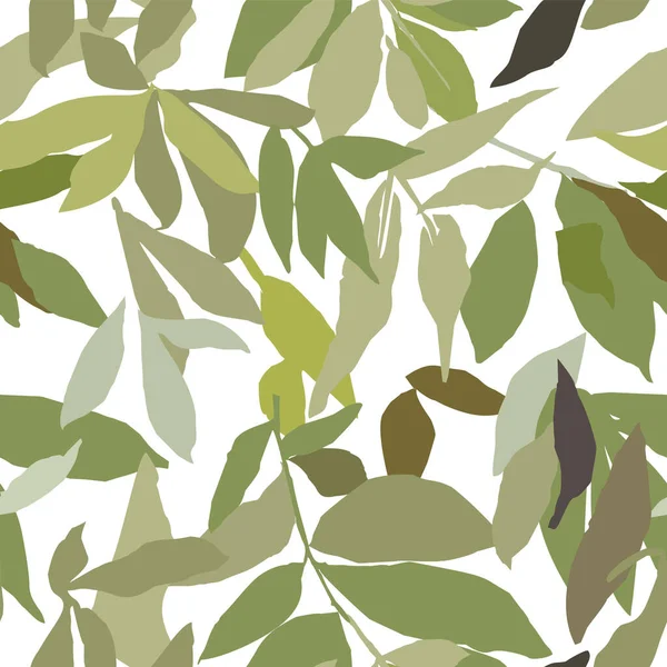 Абстрактный бесшовный рисунок с листьями. Векторный отказ. — стоковый вектор