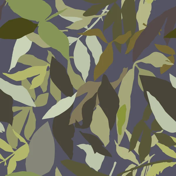 Yapraklı, soyut, pürüzsüz desen. Vektör hatası.