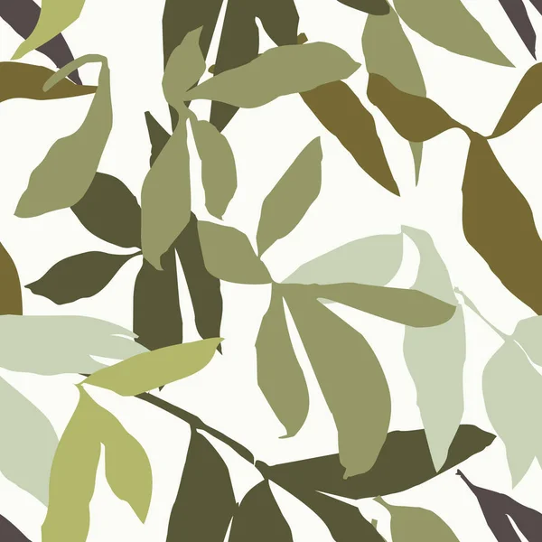 Abstraktes nahtloses Muster mit Blättern. Vektorversagen. — Stockvektor