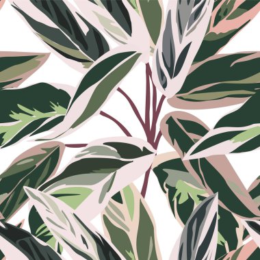 Yapraklı, soyut, pürüzsüz desen. Çeşitli yüzeyler için vektör arkaplanı. Moda el çizimi dokular.