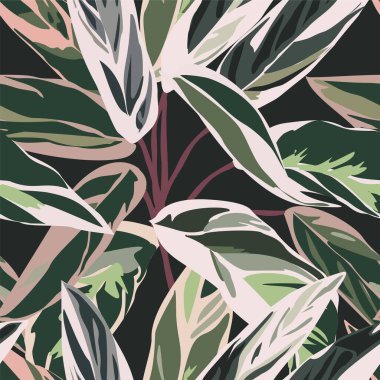 Yapraklı, soyut, pürüzsüz desen. Çeşitli yüzeyler için vektör arkaplanı. Moda el çizimi dokular.