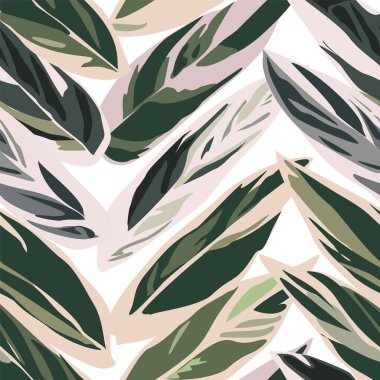 Yapraklı, soyut, pürüzsüz desen. Çeşitli yüzeyler için vektör arkaplanı. Moda el çizimi dokular.
