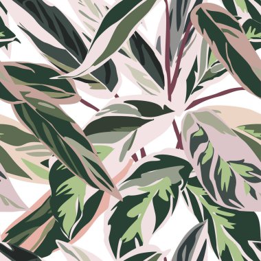 Yapraklı, soyut, pürüzsüz desen. Çeşitli yüzeyler için vektör arkaplanı. Moda el çizimi dokular.