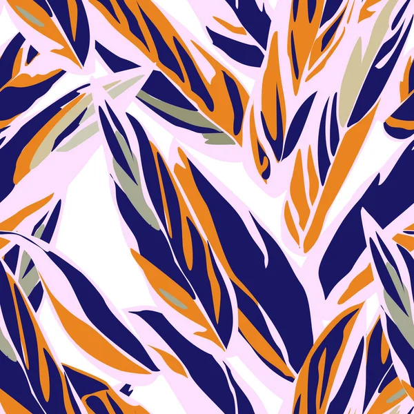 Yapraklı, soyut, pürüzsüz desen. Çeşitli yüzeyler için vektör arkaplanı. Moda el çizimi dokular.