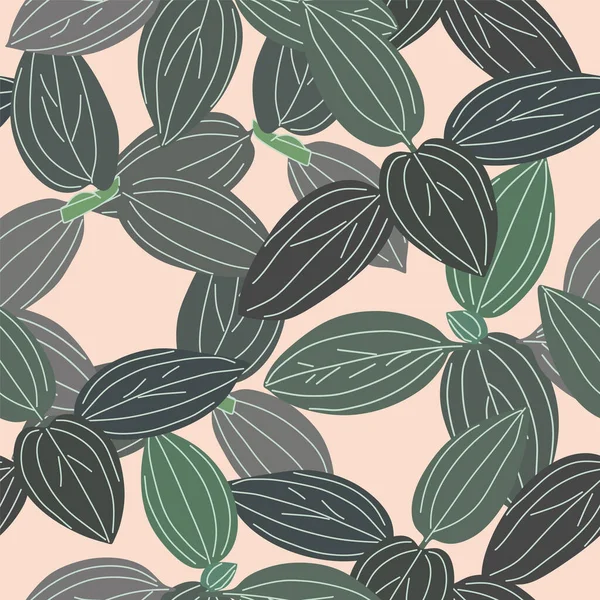Yapraklı, soyut, pürüzsüz desen. Çeşitli yüzeyler için vektör arkaplanı. Moda el çizimi dokular.