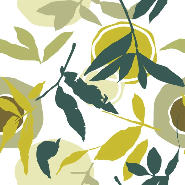 Yapraklı, soyut, pürüzsüz desen. Çeşitli yüzeyler için vektör arkaplanı. Moda el çizimi dokular.