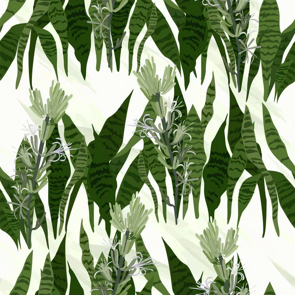 Modèle abstrait sans couture avec des feuilles. Fichier vectoriel. — Image vectorielle