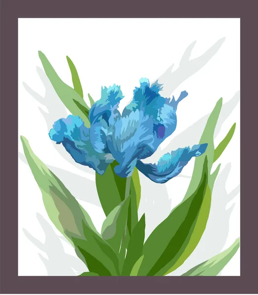 Yapraklı çiçek tasarımı konsepti. Çiçek illüstrasyonu.