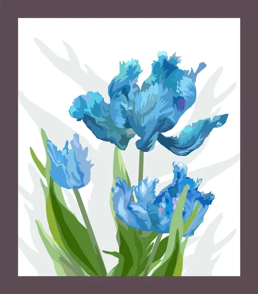 Yapraklı çiçek tasarımı konsepti. Çiçek illüstrasyonu.