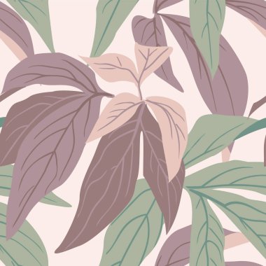 Yapraklı, soyut, pürüzsüz desen. resimleme dosyası.