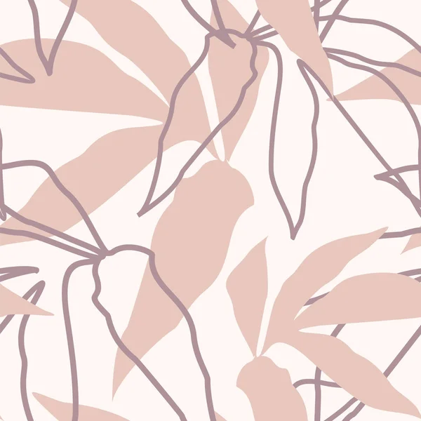 Abstraktes nahtloses Muster mit Blättern. Illustrationsdatei. — Stockvektor