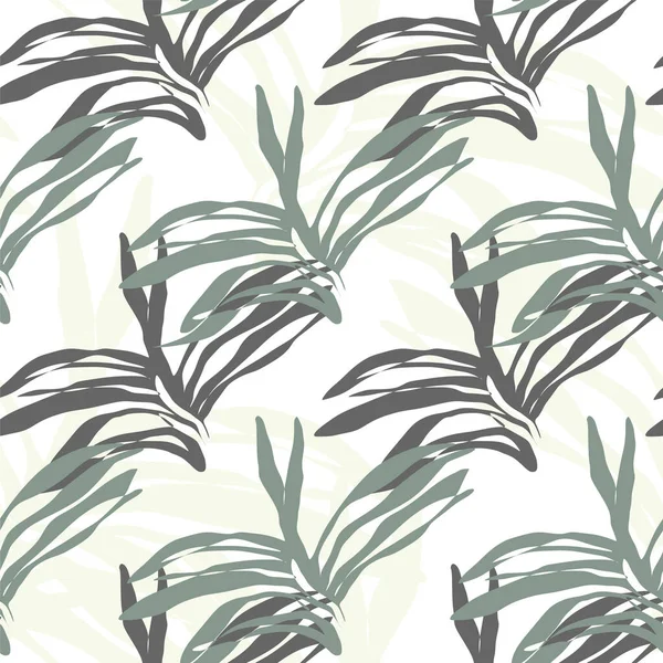 Modèle vectoriel sans couture avec des feuilles tropicales. Style tendance. — Image vectorielle