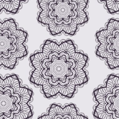 Dairesel süsler ile Seamless retro modeli. vektör çizim