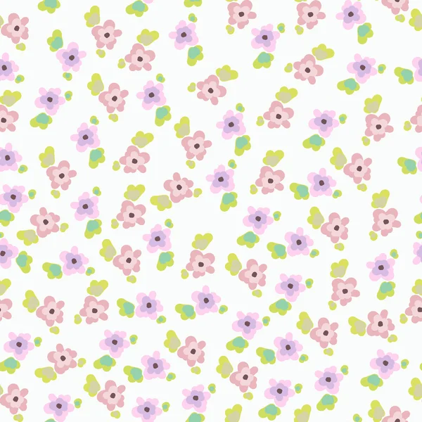 Küçük çiçekli şirin seamless modeli. pembe ve mor çiçekler. Desen kumaş için