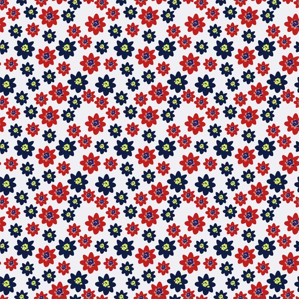 mavi ve kırmızı çiçekler ile Seamless Modeli.