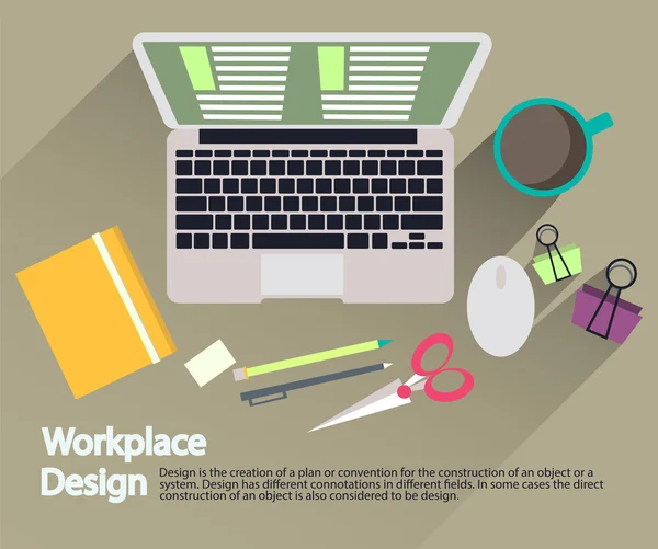 Çalışma alanı. düz tasarım.