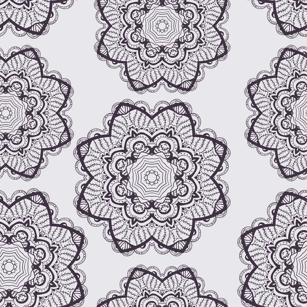 Dairesel süsler ile Seamless retro modeli. vektör çizim