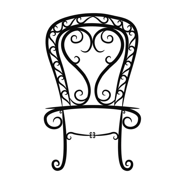 Cadeira vintage preto e branco no fundo branco — Vetor de Stock