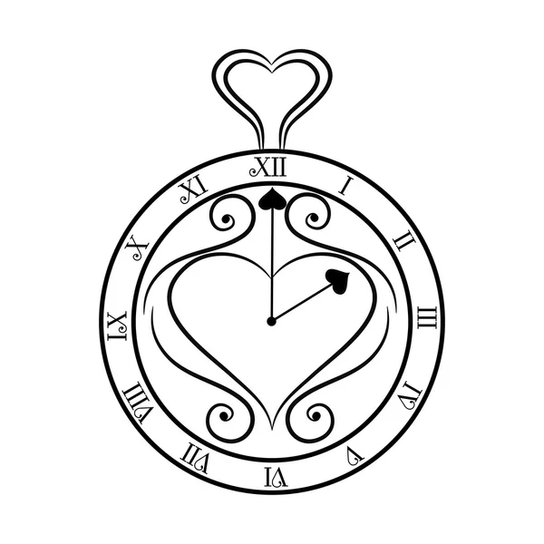 Beyaz arkaplanda siyah beyaz saat