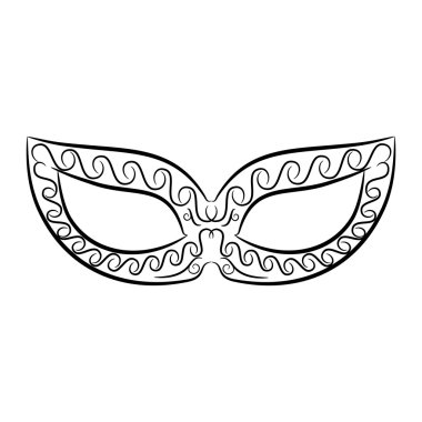 Beyaz arka plan üzerinde Vintage siyah beyaz maske