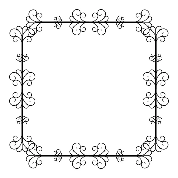 Black and white vintage square frame on white background — Stock Vector