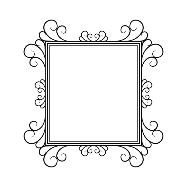 Beyaz arka planda siyah beyaz vintage kare çerçeve