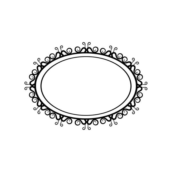 Beyaz bir arka plan üzerinde siyah beyaz vintage oval çerçeve