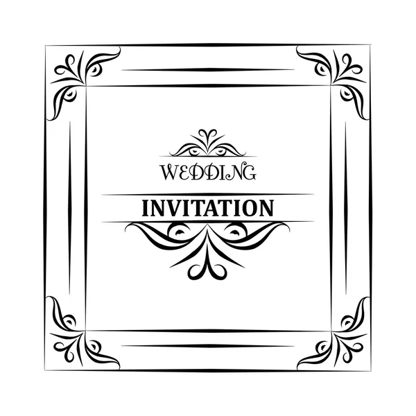 Fondo y marco vintage vectorial con texto de muestra, para invitación o anuncio de boda — Vector de stock