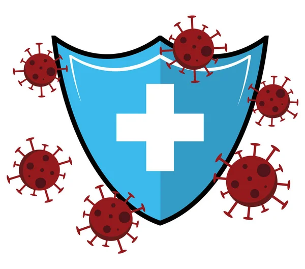 Skydd Mot Virus Stoppa Coronavirus Bekämpa Viruset Hygieniska Skölden Skyddar — Stock vektor