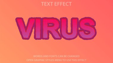 Logo ve ticari markalar için 3D kalın biçimli virüs tarzı metin efekti şablonu