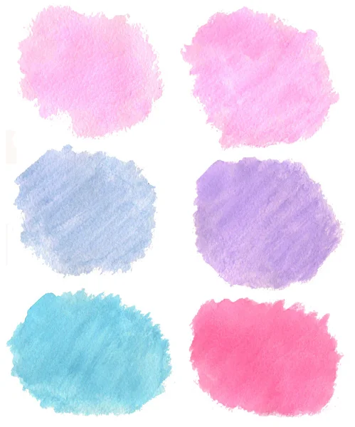 Acuarela real dibujada a mano abstracta azul claro, azul oscuro, rosa —  Fotos de Stock