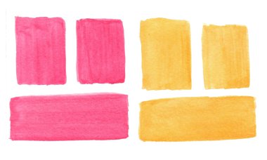 Soyut elle çizilmiş gerçek suluboya pembe ve turuncu arka plan. 