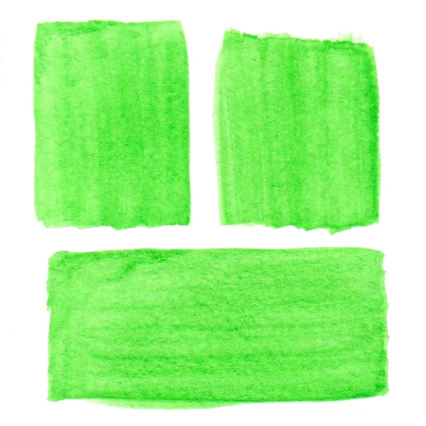 抽象的な手描きの本物の水彩画の緑の背景。水彩 — ストック写真