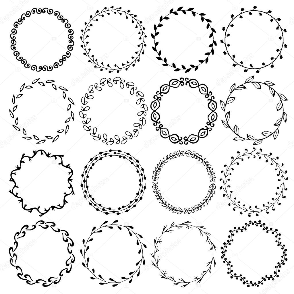 Download Collection, set of vintage hand drawn ornamental ...