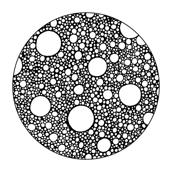 Ручная работа с чернилами абстрактного фона круга с каракулями, пузырьками, кружками. Векторный рисунок черно-белая иллюстрация может быть использована для обоев, страниц раскраски для детей и взрослых . — стоковый вектор
