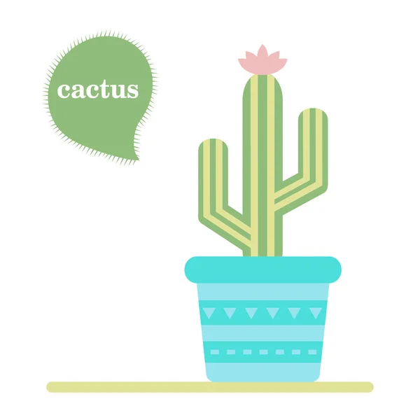 Isolated cactus in a pot. Icon of cactus flower. Desert plant. — Stock Illustration Isolated cactus in a pot. Icon of cactus flower. Desert plant. Stock Vector