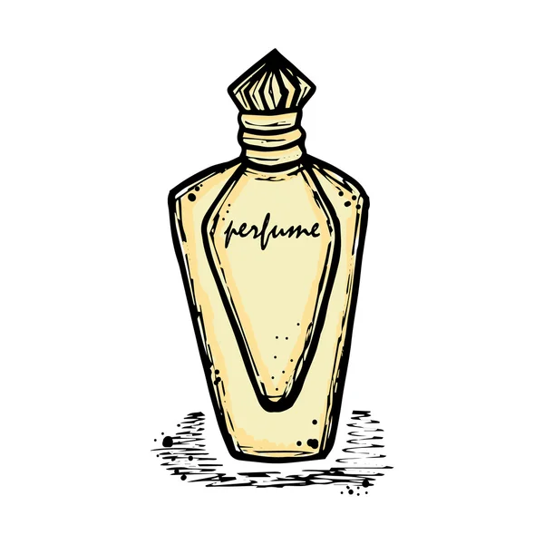 Een fles parfum voor meisjes, vrouwen. Mode en schoonheid, trend, aroma. — Stockvector