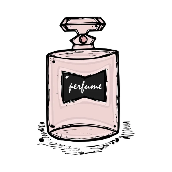 Bir şişe parfüm için kızlar, kadınlar. Moda ve güzellik, trend, aroma. — Stok Vektör