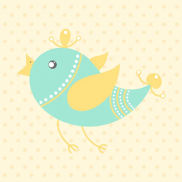 Cute bird, cartoon style — Stock Vector