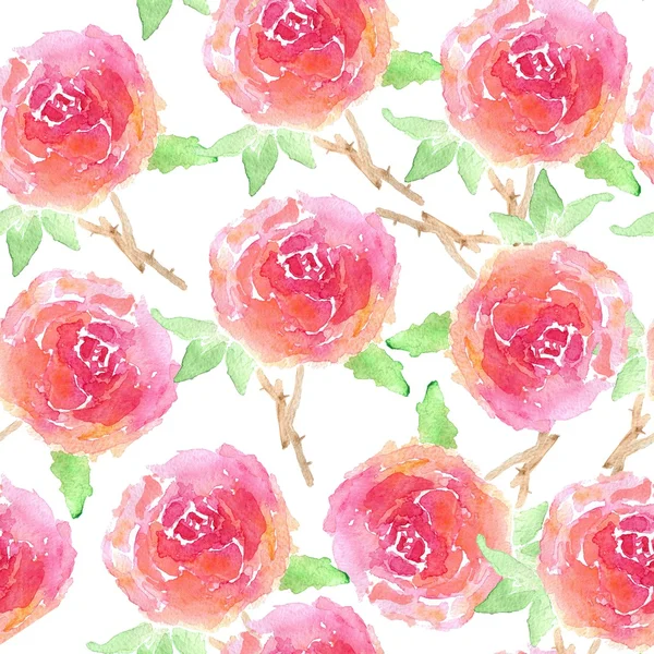 Seamless pattern with watercolor roses — Stock Photo, Image