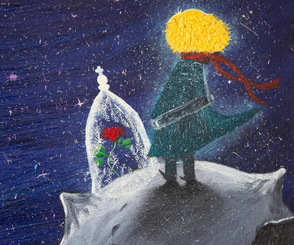 Peinture Huile Petit Prince Contexte — Photo