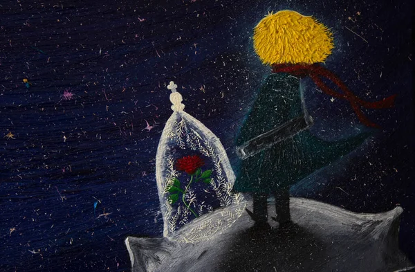 Peinture Huile Petit Prince Contexte — Photo