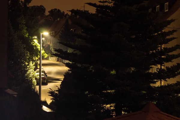 Gyönyörű Éjszakai Táj Kilátás Ablakból Gyönyörű Este Városban Háttér — Stock Fotó